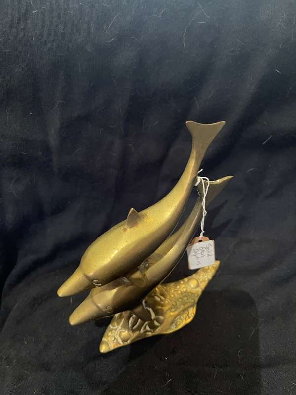 Ornament brass dolphins
