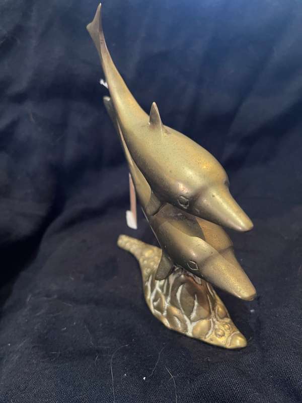 Ornament brass dolphins