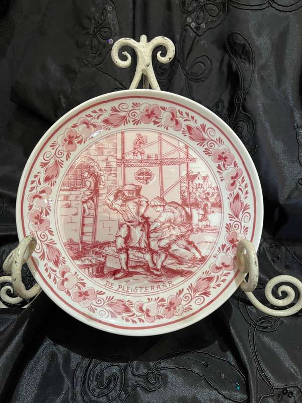Plate Delft De Pleisteraar pink