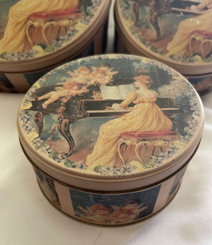 Tins decorative set x3 cherubs