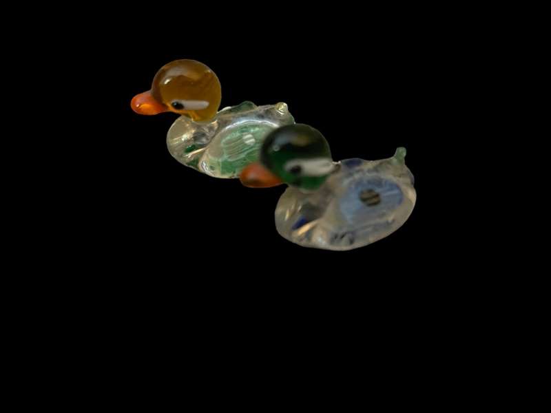 Ornament miniature Murano ducks set
