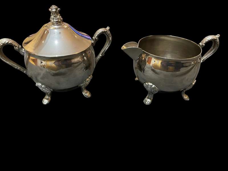 Creamer sugar basin silver plated