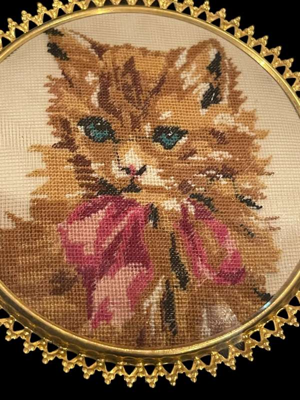 Framed petit point piece