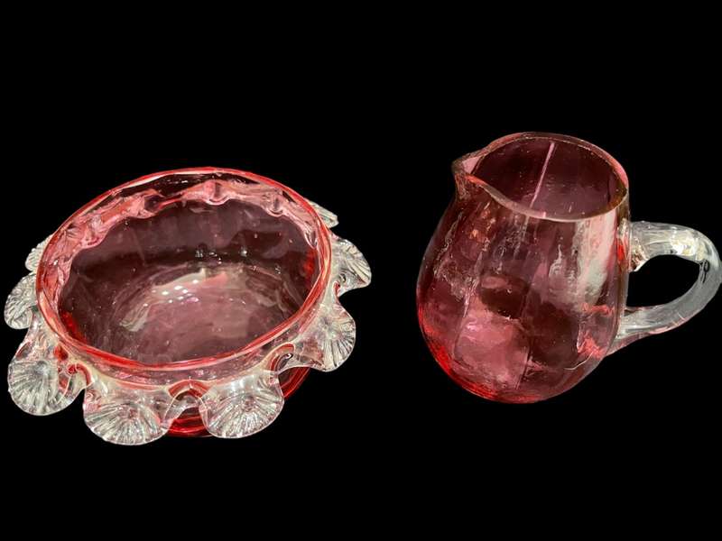 Creamer sugar basin glass