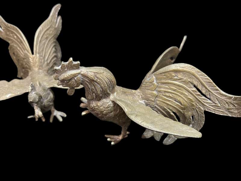 Ornament Cocks fighting brass