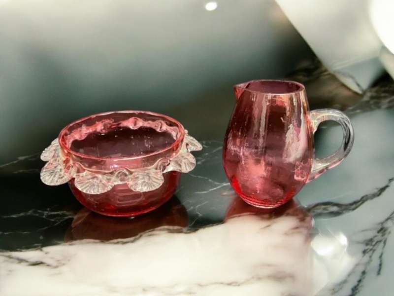 Creamer sugar basin glass