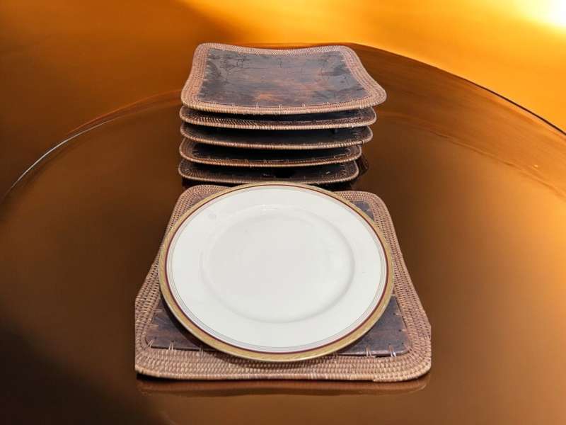 Placemats wood rustic x6