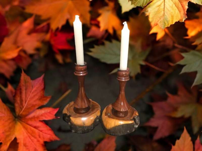 Candle holders Olive Wood