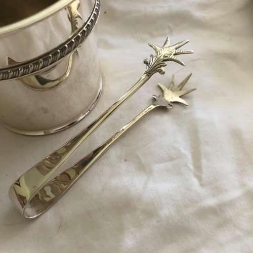 Ice Bucket & Tong Silver Plated