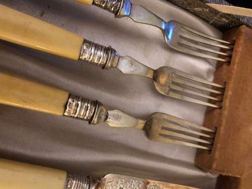 Sterling Silver Cuffed Bone Handle Cutlery(CUT340)