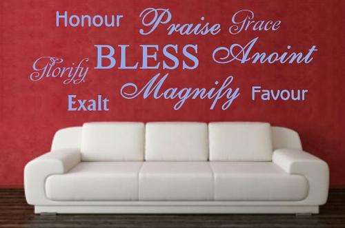 VINYL DECAL - BLESS INSPIRATIONAL WORD CLOUD - WALL ART