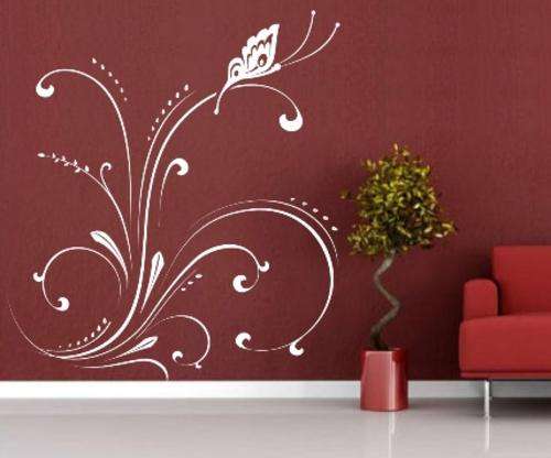 VINYL DECAL - FLORAL BUTTERFLY - WALL ART