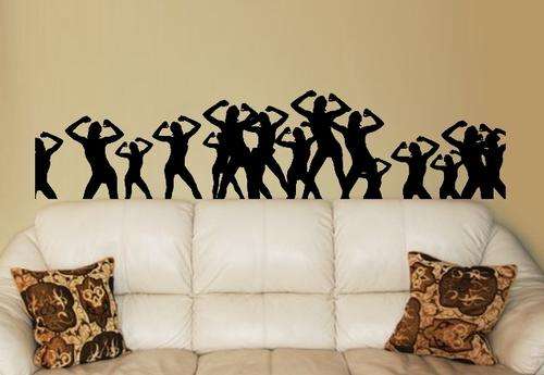 VINYL DECAL - DANCING CROWD - WALL ART