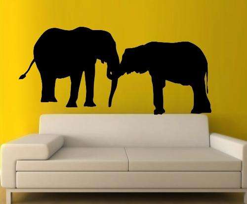 VINYL DECAL - PAIR OF ELEPHANTS - WALL ART