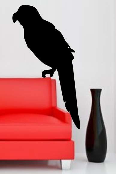 VINYL DECAL - SITTING PARROT - WALL ART