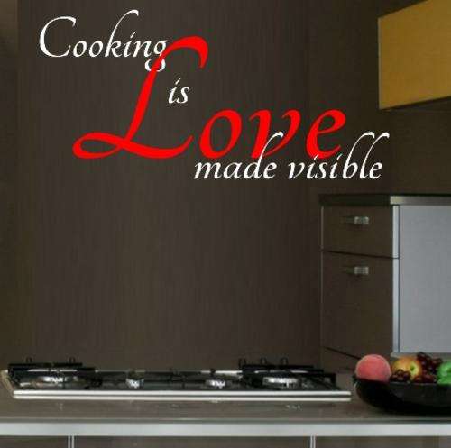 VINYL DECAL - COOK LIKE LOVE INSPIRATIONAL QUOTE TYPE 7 - WALL ART