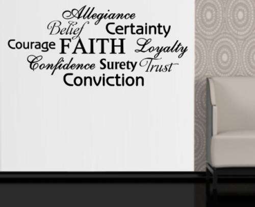 VINYL DECAL - FAITH INSPIRATIONAL WORD CLOUD - WALL ART