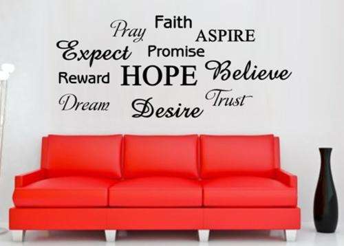 VINYL DECAL - HOPE INSPIRATIONAL WORD CLOUD - WALL ART