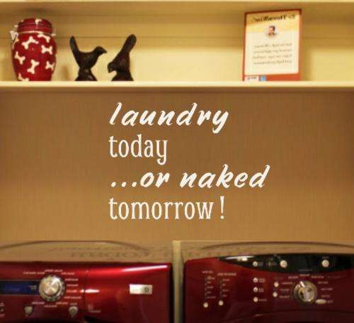 VINYL DECAL - LAUNDRY TODAY INSPIRATIONAL QUOTE TYPE 1 - WALL ART - CHOOSE COLOUR*