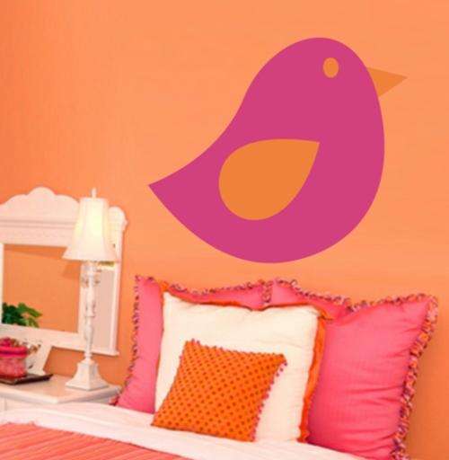 VINYL DECAL - CUTE BIRD - WALL ART - CHOOSE COLOUR*