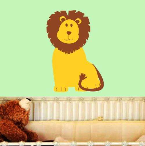 VINYL DECAL - CUTE LION - WALL ART - CHOOSE COLOUR