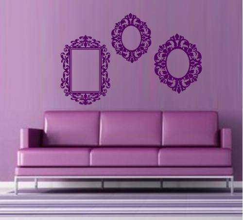 FREE SHIP/LOW COURIER - ORNATE FRAMES - WALL STICKER - CHOOSE COLOUR
