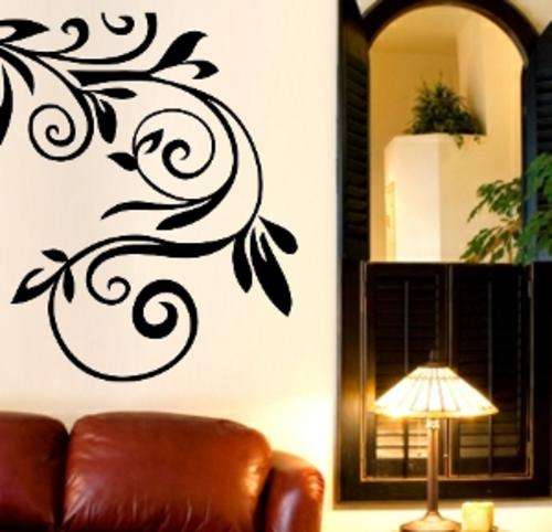VINYL DECAL - FLORAL CORNERS TYPE 4 - WALL ART
