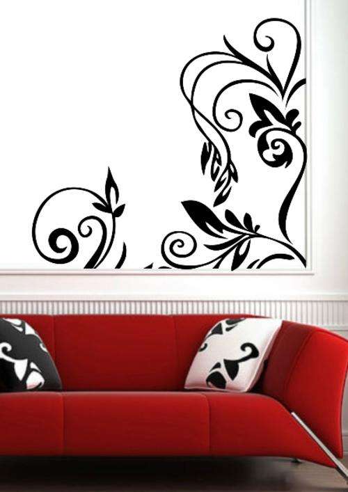 FREE SHIP/LOW COURIER - FLORAL CORNER 4 - WALL STICKER - 60+ COLOURS