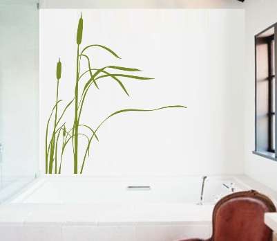 VINYL DECAL - BULRUSHES - WALL ART - CHOOSE COLOUR*