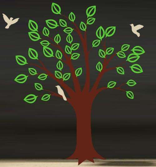 FREE SHIPPING - TREE WITH BIRDS WALL STICKER - CHOOSE COLOUR