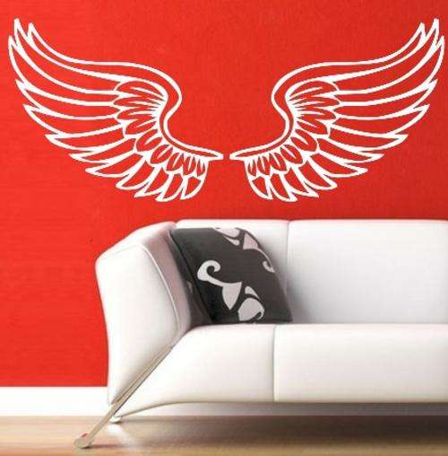 FREE SHIP/LOW COURIER - ANGEL WINGS WALL STICKER - XLRG 60+ COLOURS
