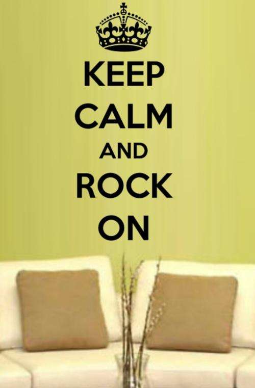 VINYL DECAL - KEEP CALM AND ROCK ON INSPIRATIONAL QUOTE - WALL ART - CHOOSE COLOUR