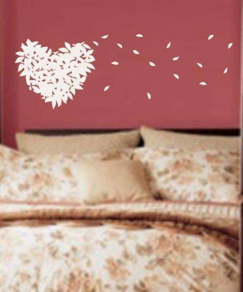 FREE SHIPPING - LEAFY HEART WALL STICKER - CHOOSE COLOUR