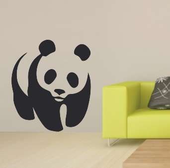 VINYL DECAL - PANDA - WALL ART - CHOOSE COLOUR