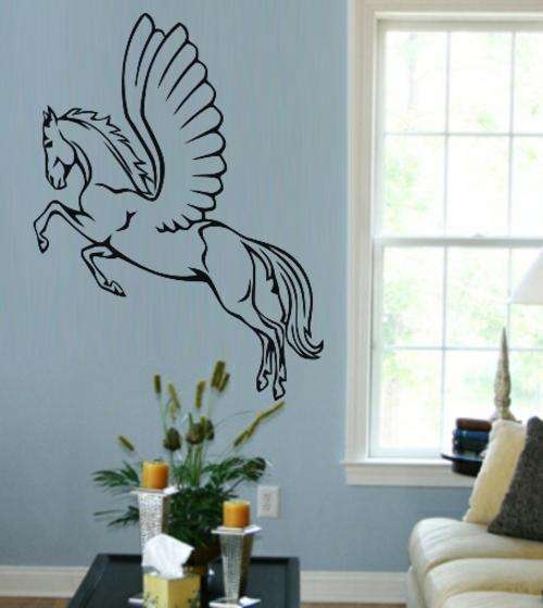 FREE SHIP/LOW COURIER - PEGASUS FLYING HORSE - WALL STICKER - CHOOSE COLOUR