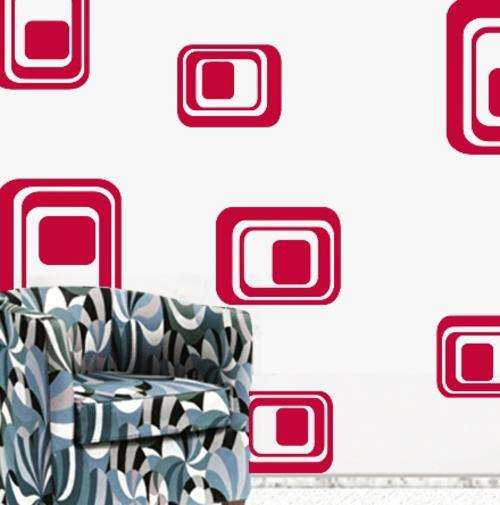 VINYL DECAL - RETRO RECTANGLES - WALL ART