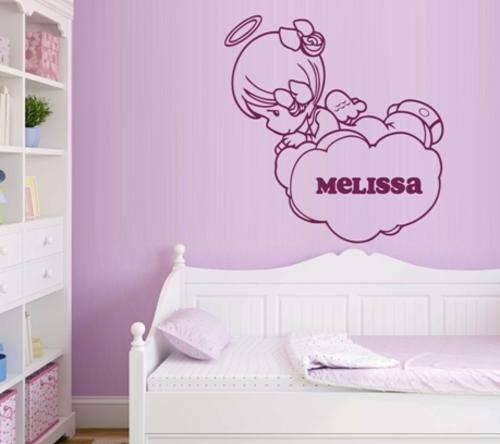 FREE SHIP/LOW COURIER - PERSONALISED BABY ANGEL - WALL STICKER - CHOOSE COLOUR