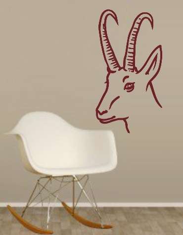 VINYL DECAL - ANTELOPE HEAD - WALL ART