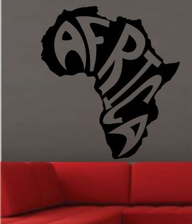 FREE SHIP/LOW COURIER - AFRICA WORD SILHOUETTE - WALL STICKER - CHOOSE COLOUR