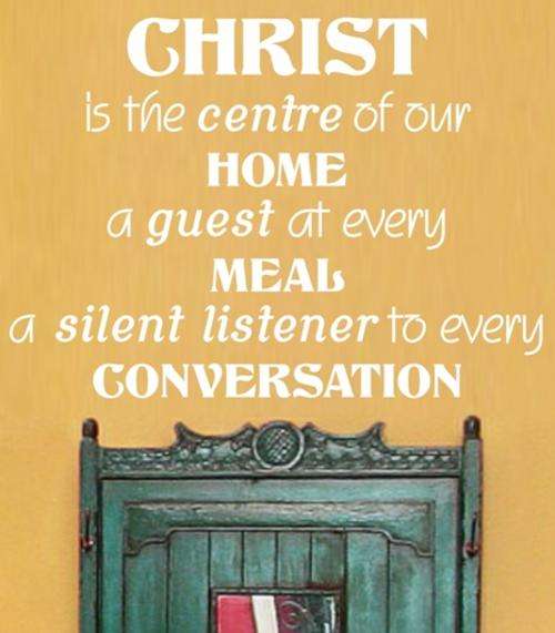 FREE SHIP/LOW COURIER - CHRIST IS THE CENTRE INSPIRATIONAL QUOTE 1 - WALL STICKER - 60+ COLOURS