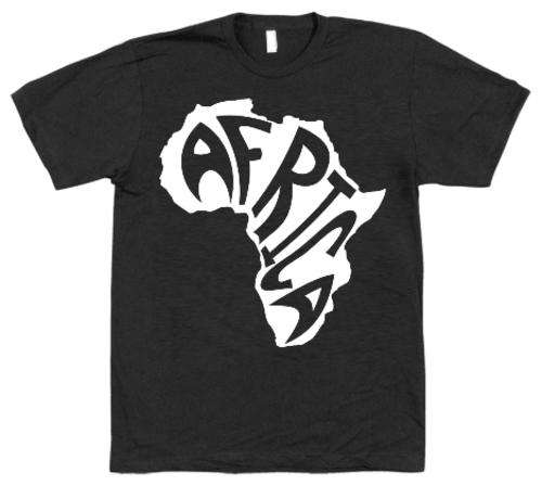 LADIES T-SHIRT AFRICA WORD T-SHIRT - CHOOSE SHIRT & DESIGN COLOUR - SML - XLRG