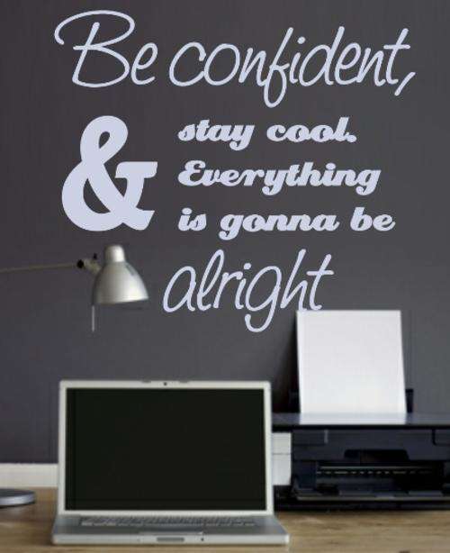 VINYL DECAL - BE CONFIDENT INSPIRATIONAL QUOTE 2 - WALL ART - CHOOSE COLOUR