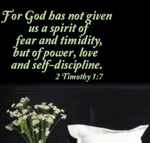 FREE SHIP/LOW COURIER - BIBLE VERSE 2 TIM 1:7 INSPIRATIONAL QUOTE 3 - WALL STICKER