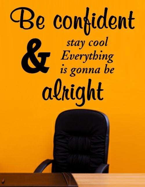 FREE SHIPPING - BE CONFIDENT INSPIRATIONAL QUOTE 3 WALL STICKER - CHOOSE COLOUR
