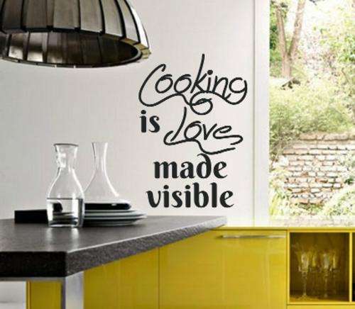 VINYL DECAL - COOKING IS LOVE INSPIRATIONAL KITCHEN QUOTE 3 - WALL ART