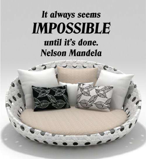 FREE SHIPPING - IMPOSSIBLE NELSON MANDELA QUOTE 2 WALL STICKER - CHOOSE COLOUR