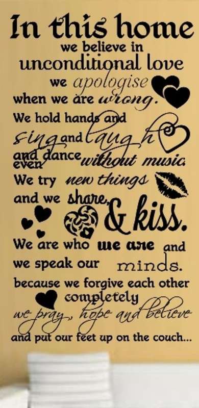 VINYL DECAL - IN THIS HOME INSPIRATIONAL QUOTE WALL ART - CHOOSE COLOUR