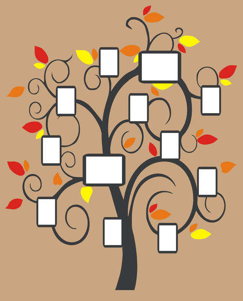 VINYL DECAL - SMALL FAMILY PHOTO TREE WALL ART - CHOOSE 4 COLOURS