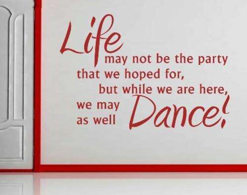 FREE SHIP/LOW COURIER - LIFE PARTY INSPIRATIONAL QUOTE 3 - WALL STICKER - CHOOSE COLOUR