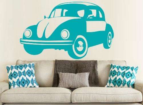FREE SHIPPING - VW BEETLE CAR 1 - WALL ART - CHOOSE COLOUR